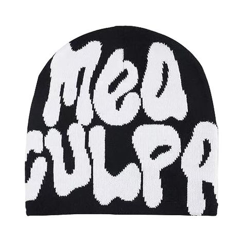 GFLPO Women Beanie Hat Beanies Y2k for Women Men Beanie Skull Hat Y2K Knitted Beanie MEA Graphic Winter Hat Warm Knitted Cap Popular Hats, Mea Culpa, T-shirt Broderie, Beanie Hats For Women, Wool Caps, Slouch Beanie, Street Dance, Knit Cap, Embroidery Fabric