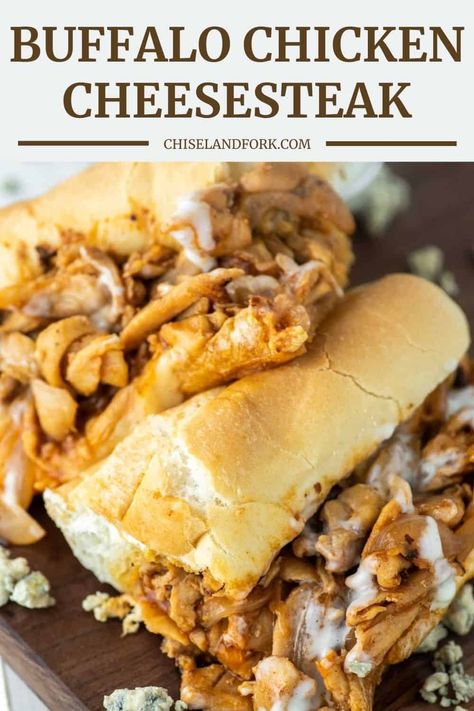 Buffalo Chicken Cheesesteak, Shaved Chicken, Chicken Cheesesteak Recipe, Chicken Cheese Steak, Garlic Bread Grilled Cheese, Chicken Philly Cheesesteak, Chicken Cheesesteak, Chicken Philly, Cheesesteak Recipe