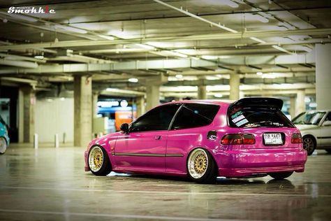 Cool Pink eg Eg Hatch, Honda Civic Hatch, Honda Hatchback, Honda Civic Car, Civic Car, Civic Eg, Jdm Honda, Hatchbacks, Honda Civic Hatchback