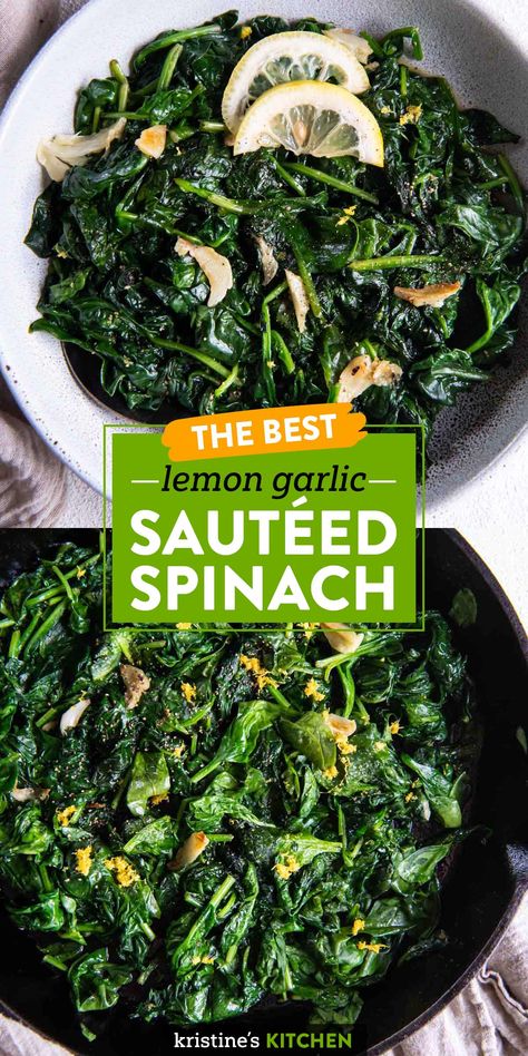 Sauteed Spinach Garlic, Easy Spinach Recipes, How To Make Spinach, Healthy Lunches For Work, Garlic Spinach, Spinach Recipe, Healthy Plant Based Recipes, Sauteed Spinach, Spinach Recipes