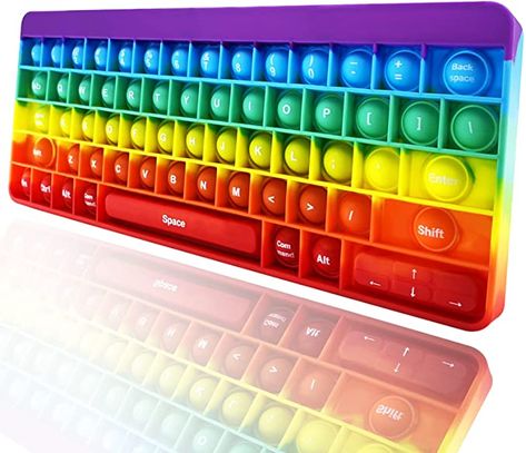 Rainbow Keyboard, Pop It Toy, Figet Toys, Diy Fidget Toys, Colored Bubbles, Cool Fidget Toys, Accessoires Iphone, Pop Bubble, Toy Brand