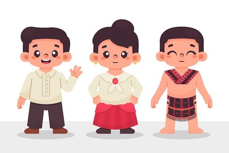 Indigenous People Philippines Drawing, Filipino Cartoon, Filipino Illustration, Philippines Illustration, Filipino Traditional Clothing, Camping Cartoon, Drawn People, Filipino People, Flag Drawing