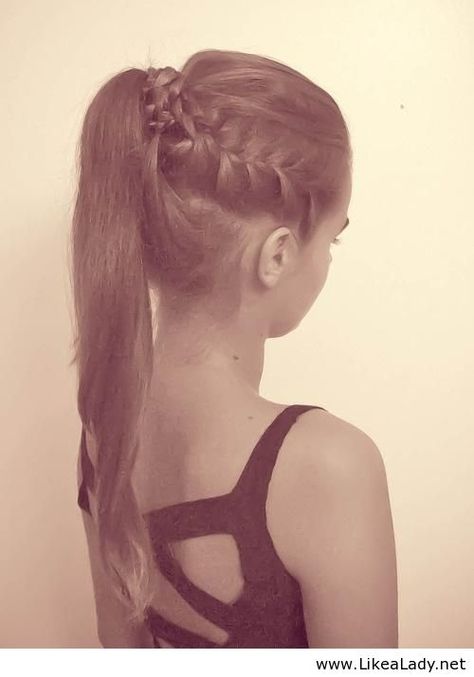 High Ponytail With French Braids Τσάντες Louis Vuitton, French Braid Ponytail, Gymnastics Hair, Cheer Hair, French Braids, Dance Hairstyles, High Ponytail, A Ponytail, French Braid