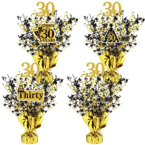 PRICES MAY VARY. 30Th Anniversary Party Decor: our 30th anniversary centerpieces and cards can be applied as ideal wedding anniversary decorations for most meaningful dates related to the 30th, like 30th wedding anniversary, happy 30th birthday party, 30th party celebration, suitable for indoor and outdoor usages Creative Combination: you will get 4 pcs black and gold centerpieces with 3 pcs 30th sign cutouts, 12 sticks of each table centerpiece; Our cards feature different patterns, including [ 50th Anniversary Table Decorations, 60 Anniversary Decorations, 60th Wedding Anniversary Decorations, 50th Birthday Table Decorations, 50th Anniversary Centerpieces, 60th Birthday Centerpieces, Black And Gold Centerpieces, Wedding Party Table Decor, Anniversary Centerpieces