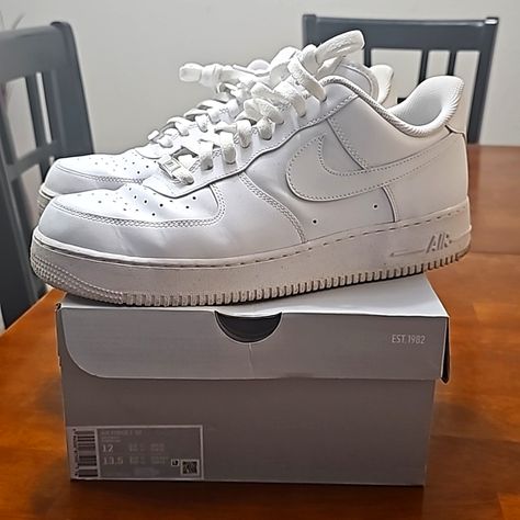 Mens Nike Air Force 1 07 Triple White Worn Twice. No Issue Minor Cleaning Like Brand New. Air Force Shoes, Nike Air Force 1 07, Mens Nike Air, Jelly Shoes, Walker Boots, Pretty Shoes, Sneaker Shopping, Nike Air Force 1, Rain And Snow Boots