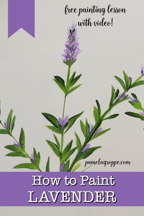 How to paint Lavender one stroke at a time in acrylics, easy and fun. #painting #acrylics #art #crafts Paint Lavender, How To Paint Flowers, Easy Flower Painting, Funny Paintings, Acrylic Painting Flowers, Acrylic Painting For Beginners, Acrylic Painting Techniques, Acrylic Painting Tutorials, Flower Patch