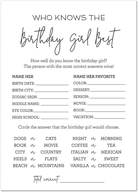 What To Do In A Birthday Party, Do You Know The Birthday Girl, What To Do Birthday Ideas, What To Do On Birthday Party, Birthday Plans Ideas At Home, Who Know The Birthday Girl The Best, Who Knows The Bday Girl Best, Who Knows The Birthday Girl Best Free, Things To Do On Your Birthday Party