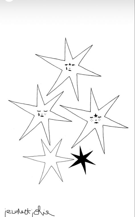 Black And White Star Tattoo, Stars With Faces, Boss Tattoo, Funny Sketches, Funky Tattoos, Petite Tattoos, Subtle Tattoos, Eye Tattoo, Little Tattoos