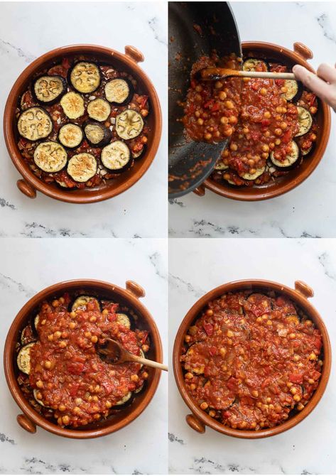 Eggplant Moussaka, Red Pepper Paste, Chili Spices, Sweet Peppers, Bechamel Sauce, Greek Dishes, Mediterranean Dishes, Ripe Tomatoes, Vegan Recipe