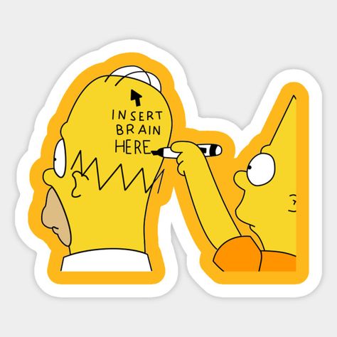 simpsons - Simpsons - Sticker | TeePublic Vintage Space Art, Simpsons Treehouse Of Horror, Simpsons Tattoo, American Dad, Meme Tshirts, Vintage Space, Star Work, Diy Stickers, Cool Stickers