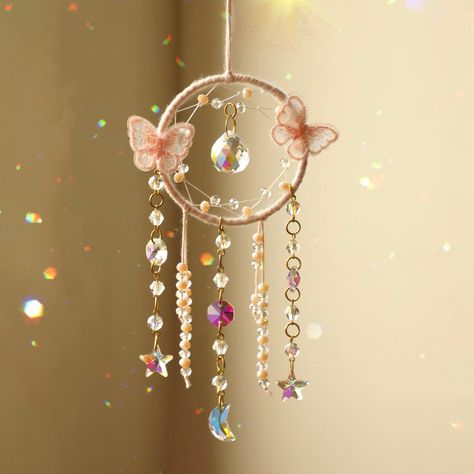 PRICES MAY VARY. 🌈【BUTTERFLY CRYSTAL DREAM CATCHER】- Our dream catcher is a unique blend of tradition and beauty, combining butterfly dream catcher with crystal suncatcher. can ward off negative energies and collect the raibow of sunlight. dream catcher is durable ,well crafted and very pretty 🌈【BOHO DREAM CATCHERS WALL DECOR】- These small dream catchers are perfect decoration to your home. Whether used as a dream catcher wall decor or hung on bedroom walls, ceilings, or window decoration. The Cute Suncatchers, Pretty Dream Catchers, Cute Dream Catchers, Dream Catcher Beads, Boys Boho Bedroom, Dream Catcher Ideas, Christmas Kids Gifts, Unique Dream Catcher, Dreamcatcher Mobile