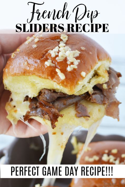 Hawaiian Rolls, hearty roast beef, cheese and caramelized onions, these French Dip Sliders make the perfect game day snack for friends and family. Easy to make, easy to eat and easy to share! Roast Sliders Hawaiian Rolls, French Onion Roast Beef Sliders, Beef Dip Sliders, Roast Beef French Dip Sliders, Teriyaki Sliders Kings Hawaiian, Hawaiian Roll Sliders Christmas, Fun Family Recipes, French Dip Hawaiian Sliders, Hawaiian Roll Sliders Dessert