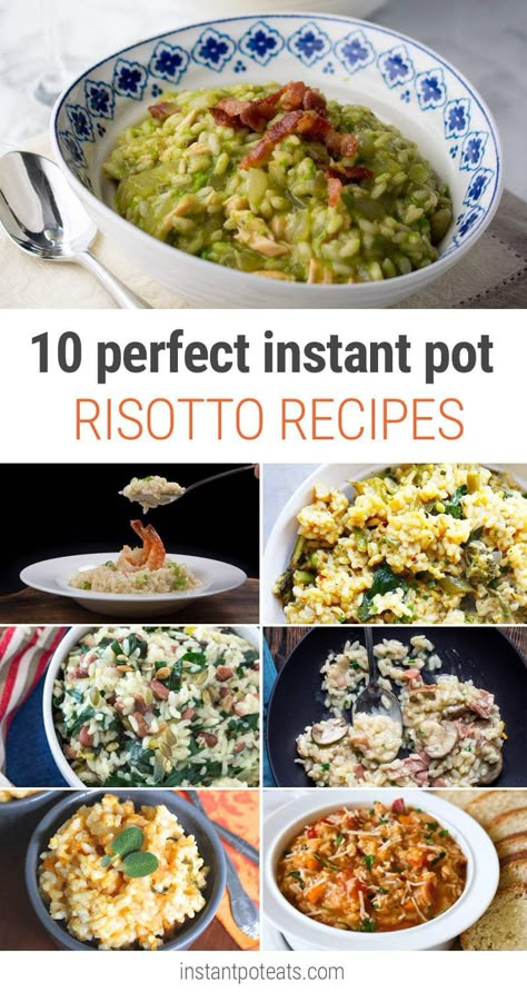 Instapot Risotto Recipe, Instant Pot Risotto Recipes, Instantpot Risotto, Risotto Pressure Cooker, American Meals, Instant Pot Risotto, Mediterranean Vegetarian, Pasta Food Recipes, Bacon Risotto