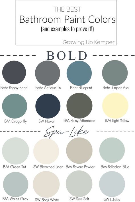 Best Bathroom Paint Colors, Bathroom Wall Colors, Bold Bathroom, Small Bathroom Colors, Bathroom Paint, Bad Inspiration, Bathroom Paint Colors, Hall Bathroom, Master Bath Remodel