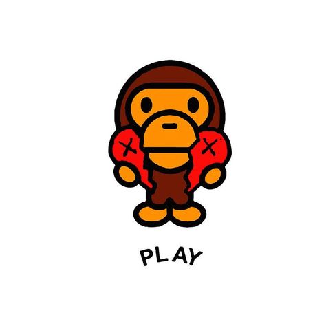 Bape Monkey, Bape Milo, Bape Art, Bape Ape, Monkey Cartoon, Simplistic Wallpaper, Baby Milo, Ape Bape, Y2k Wallpaper