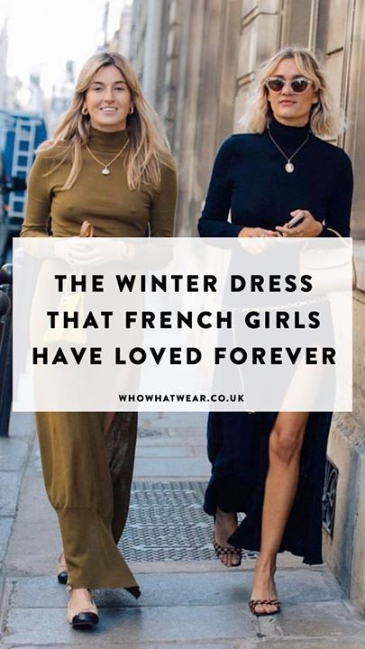 It's true: knitted dresses are a french girl aesthetic staple. Whether you're looking for a turtle neck knit dress or a knitted dress with a sweetheart neckline, these are the ones that Parisiennes recommend. Long Turtleneck Dress Outfit Winter, Knit Dress Sneakers Outfit, Turtleneck Maxi Dress Outfit, Rib Knit Dress Outfits Winter, Long Coat And Dress Outfit, How To Style A Turtleneck Dress, How To Style A Knit Dress, Turtle Neck With Dress Outfit, Maxi Knit Dress Outfit