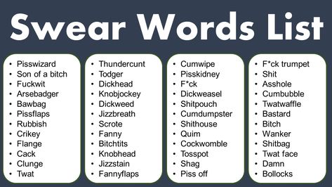 Another Word For Shocked, Words To Say Instead Of Cuss Words, Creative Cuss Words, British Curse Words, Alternate Cuss Words, Norwegian Swear Words, Fantasy Swear Words, Words To Use Instead Of Curse Words, Silly Words List