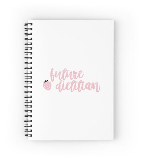 Spiral notebooks with high-quality edge-to-edge print on front. 120 pages in your choice of ruled or graph lines. Pink lettered 'Future Dietitian' design. If you came from Tik Tok, thank you! Future Dietitian, Study Motivation Video, Motivation Video, Social Worker, Spiral Notebooks, Notebook Design, A Journal, Study Motivation, Spiral Notebook