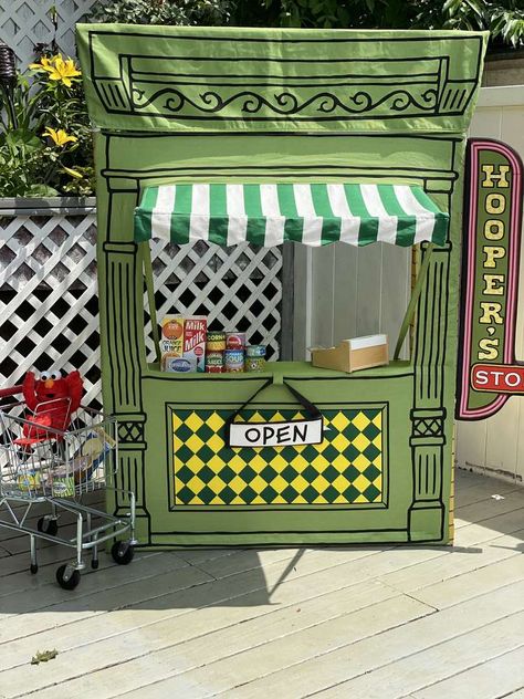 Can you tell me how to get to Liam Street? | CatchMyParty.com Booth Decoration Ideas, Pop Up Booth Design, Sesame Street Birthday Party Ideas, Creative Booths, Food Stall Design, Booth Diy, Street Decoration, Photo Booth Design, Pop Up Cafe