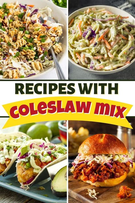 Recipes That Use Coleslaw, Dinners With Coleslaw, Recipes Using Packaged Coleslaw, Things To Make With Bagged Coleslaw, Recipes With Cabbage Slaw, Bagged Cole Slaw Recipes, What To Do With Bagged Coleslaw, Recipes With Coleslaw Mix Low Carb, Coleslaw Mix Recipes Healthy