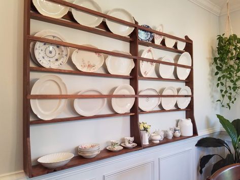 Antique plates rack Antique Plate Rack, Plates Rack, Kitchen Wall Rack, Wooden Plate Rack, Plate Racks In Kitchen, Plate Rack Wall, Danish Kitchen, Plate Shelves, City Ideas