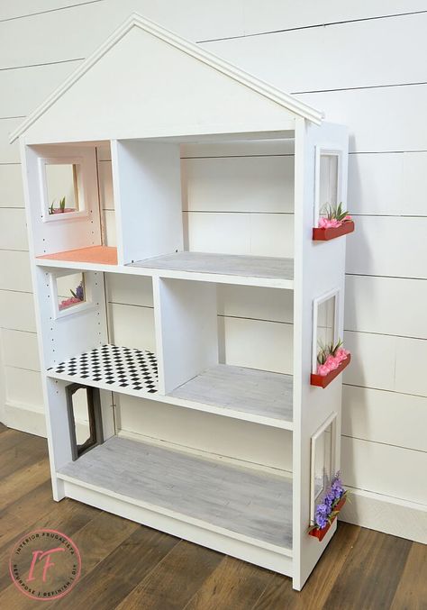 Diy Windows, Diy Kallax, Diy Rocking Chair, Dollhouse Bookcase, Barbie House Furniture, Diy Barbie House, American Girl Doll House, Girls Dollhouse, Bookcase Diy