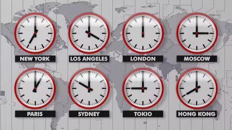 The World Clock Time Zones by What-U-See | VideoHive Sun People, Time Zone Clocks, World Time Zones, Motion Graphics Cinema 4d, Cook Island, World Clock, Day Time, Time Zone, Time Zones