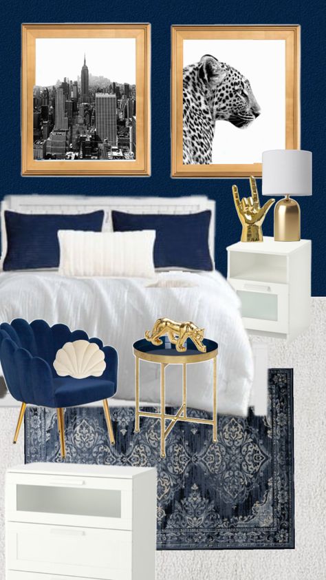 Navy Room Decor, Navy Bedroom, Blue Room Decor, White Room Decor, Blue Bedroom Decor, Room Redesign, Stockholm Style, Preppy Room, Redecorate Bedroom