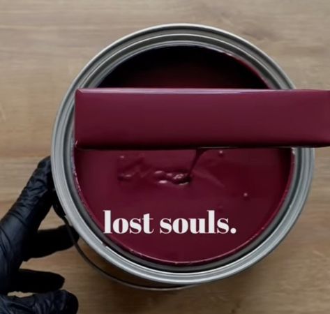 Dark Red Wall Color, Paint Shelf Ideas, Lost Souls Paint Color, Trending Room Colors, Witchy Wall Colors, Whimsigoth Paint Colors, Goth Paint Colors, Goth Basement, Gothic Paint Colors