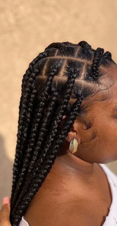 Big Knotless Box Braids, Box Braid Ideas, Single Braids Hairstyles, Hot Hairstyles, Faux Loc, Short Box Braids Hairstyles, Big Box Braids, Big Box Braids Hairstyles, Protective Hairstyles For Natural Hair