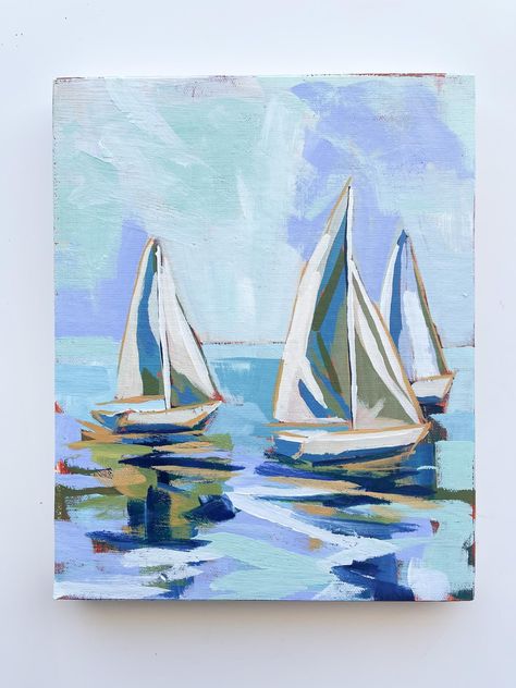 Sailboat Painting Acrylic, Sailing Drawing, Boat Painting Abstract, Boat Painting Acrylic, Sailing Painting, Sailing Art, Sailboat Art, Sailboat Painting, Smooth Sailing