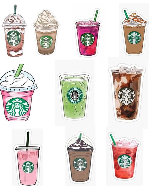 Various Starbucks Cups With Different Designs On Them 8B4 Animal Stickers Printable, Butterfly Stickers Printable, Birthday Stickers Printable, Printable Aesthetic Stickers, Coffee Stickers Printable, Stickers Printable Cute, Anime Stickers Printable, Kpop Stickers Printable, Kawa Starbucks