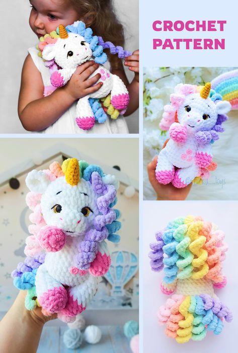 Crochet Unicorn Pattern Free, Unicorn Crochet Pattern, Crochet Unicorn Pattern, Unicorn Crochet, Amigurumi Plush, Crochet Mignon, Crochet Animals Free Patterns, Crochet Unicorn, Crochet Amigurumi Free Patterns