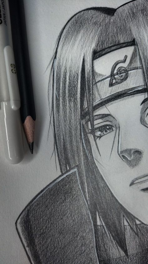 Itachi Uchiha de la aldea de Konoha • Dibujo hecho con lápices de grafito fan art Itachi Uchiha Sketch Easy, Itachi Pencil Sketch, Drawing Itachi, Itachi Uchiha Sketch Pencil Easy, Itachi Uchiha Art Pencil, Itachi Uchiha Drawing Easy, Drawing Pictures Pencil Art, Itachi Sketch, Itachi Uchiha Drawing