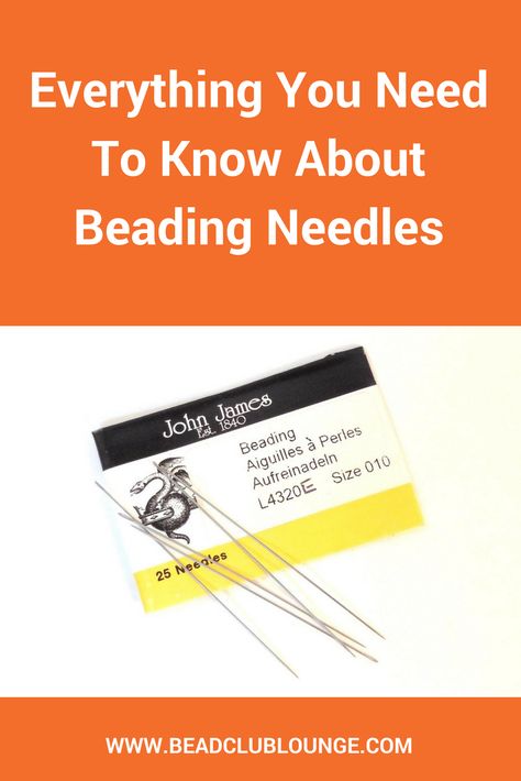 Beading needles are essential tools for off-loom beadweaving. They look like regular sewing needles but are more flexible, thinner and have smaller eyes. via @The Bead Club Lounge Bead Loom Kits, Bracelets Beads, Loom Jewelry, Beading Crafts, Beaded Bracelets Tutorial, Seed Bead Patterns, Bead Weaving Patterns, Beading Techniques, Seed Bead Tutorial