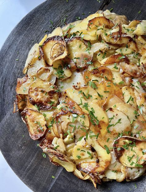 Potato Dishes Easy, Potato Galette, Soft Boiled Egg, Layered Potato, Shredded Brussel Sprouts, Thanksgiving Recipe, Potato Gratin, Brussel Sprout Salad, Holiday Meal