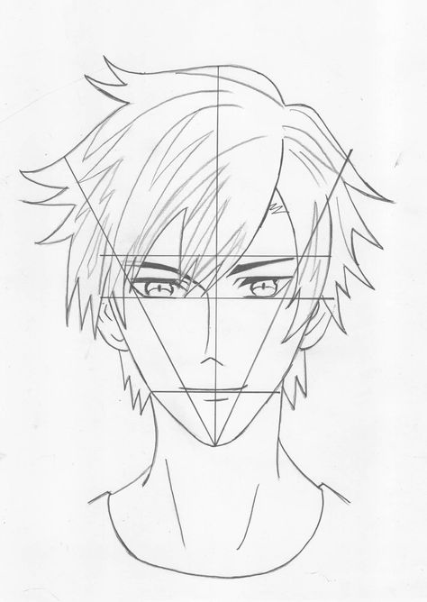 How To Draw a Anime Boy Face Step by Step. How To Draw Boy Face, Boy Head Drawing, Anime Face Shapes, Male Face Drawing, Anime Face Drawing, Head Anatomy, Drawings Tutorials, Drawing Tutorial Face, Face Drawing Reference