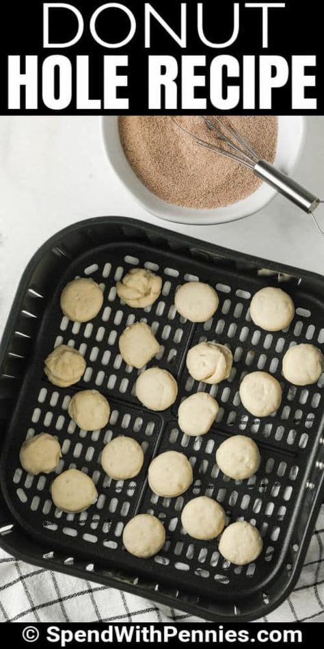 Crescent Roll Donuts Air Fryer, Crescent Roll Donut Recipes, Easy Donut Holes Recipe, Cinnamon Sugar Crescent Rolls, Cinnamon Donut Holes, Easy Donut Holes, Air Fry Donuts, Donut Holes Recipe, Donut Sticks