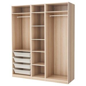 Dressing modulable pas cher - IKEA Ikea Bedroom Storage, Bedroom Wardrobe Ideas, Garderobe Design, Ikea Pax Wardrobe, Living Room Tv Cabinet, Bedroom Cupboards, Bedroom Cupboard, Closet Design Layout, Ikea Bedroom