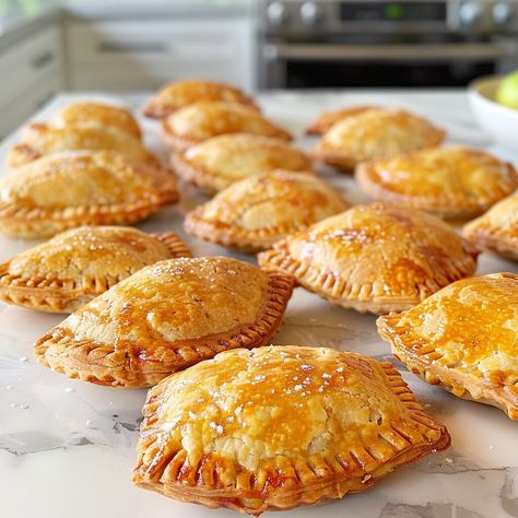 Mini Apple Hand Pies Recipe Apple Pie Individual, Apple Hand Pies Recipes, Mini Apple Hand Pies, Apple Mini Pies, Hand Pies Recipes, Caramel Apple Hand Pies, Best Apple Pie Recipe, Mini Apple Pie Recipe, Coconut Pecan Cookies