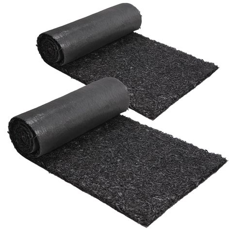 PRICES MAY VARY. RUBBER MULCH: Rubber mulch deters weed growth, but allows air, nutrients and water to pass through, increases tidiness and beauty of your outdoor space. TIME & EFFORT SAVER: Made from recycled thick rubber, this rubber mulch mat lasts for years and eliminates the need to buy and haul bulk mulch every year. An economical bulk-mulch alternative. DURABILITY: Heavy duty and long-lasting, this rubber mulch roll will not scatter or blow away, and can stand up to weather extremes, givi Mulch Pathway, Rubber Walkway, Mulch Mat, Black Rubber Mulch, Mulch Alternatives, Farm Supplies, Rubber Mulch, Texas Farm, Fake Trees