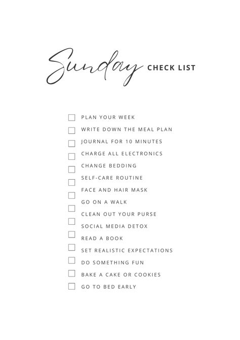 Sunday Reset To Do List, Weekly Things To Do, Sunday Morning Reset, Sunday Reset Ideas, Sunday Reset List, Sunday Reset Routine Checklist, Reset Day Checklist, Monthly Reset Checklist, Sunday Reset Checklist