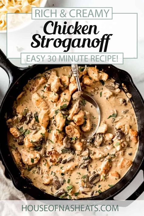 Chicken Stroganoff Recipetin Eats Chicken, Weenies Recipe, Easy Chicken Stroganoff Recipe, Easy Chicken Stroganoff, Chicken Stroganoff Recipe, Red Recipes, Russian Dishes, Homemade Egg Noodles, 2023 Recipes