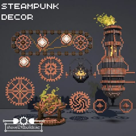 Steampunk City Minecraft, Industrial Minecraft Builds, Steam Punk Minecraft, Minecraft Steampunk Builds, Ville Steampunk, Steampunk Building, Minecraft Build Ideas, Minecraft Create, Minecraft Steampunk