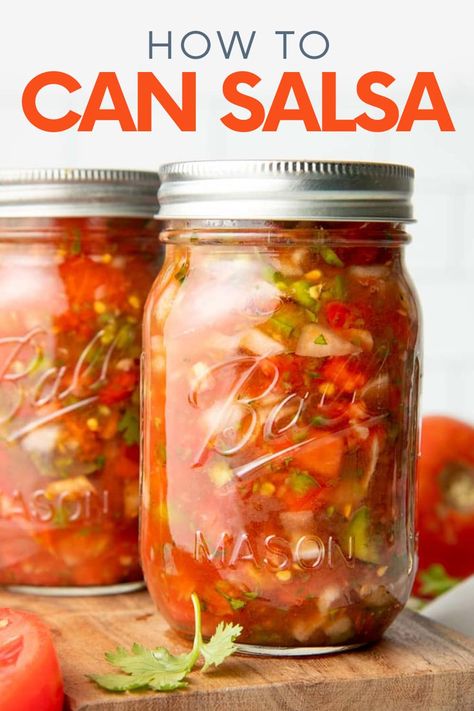 How To Can Salsa Without A Canner, Pace Salsa Recipe For Canning, No Cook Salsa For Canning, Small Batch Canned Salsa, Smoked Tomato Salsa, Canning Salsa For Beginners, Ball Salsa Canning Recipe, Salsa Recipe To Can, Canned Salsa Recipe With Fresh Tomatoes Chunky