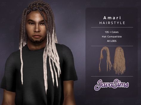 Sims 4 Black Hair Cc, Sims 4 Body Hair, Twists Locs, Black Hair Afro, Locs Natural, Hair Twists Black, Sims 4 Hair Male, The Sims 4 Cabelos, 4 Braids