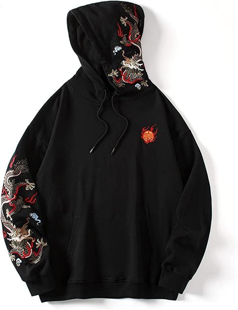 Imported Streetwear heavyweight hoodies cut in a relaxed fit silhouette and beautifully sewn made from preshrunk cotton Pill-resistant fabric with high-stitch density for durability, super soft fleece inner layer traps heat to keep you warm and comfortable Hoodies For Teens, Planet Fashion, Underground Clothing, Fashion Chinese, Loft Fashion, Dragon Graphic, Dragon Hoodie, Streetwear Winter, Chinese Embroidery