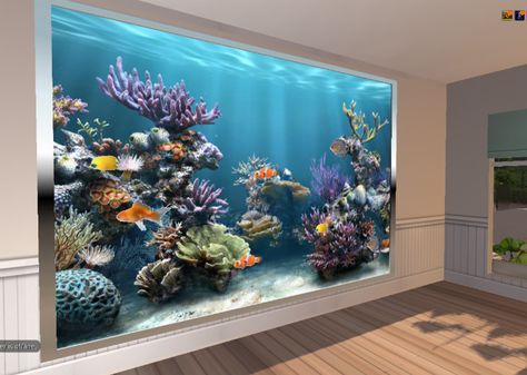 Modern Fish Tank, Fish Tank Wall, Wall Aquarium, Amazing Aquariums, Cool Fish Tanks, Fish Tank Design, Divider Design, Home Aquarium, Aquarium Design