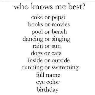 Coke or Pepsi Bff Quizes, Tenk Positivt, Who Knows Me Best, Best Friend Quiz, Friend Quiz, Fun Sleepover Ideas, Do You Know Me, Sleepover Activities, Things To Do When Bored