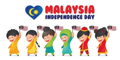 Malaysia independence day illustration w... | Premium Vector #Freepik #vector #graphic-art #art-design #creative-graphics #design Malaysia Independence Day Wallpaper, Malaysia Independence Day, Independence Day Illustration, Flower Costume Kids, Singapore National Day, Bride And Groom Cartoon, Independence Day Greeting Cards, Malaysia Flag, Family Pillow